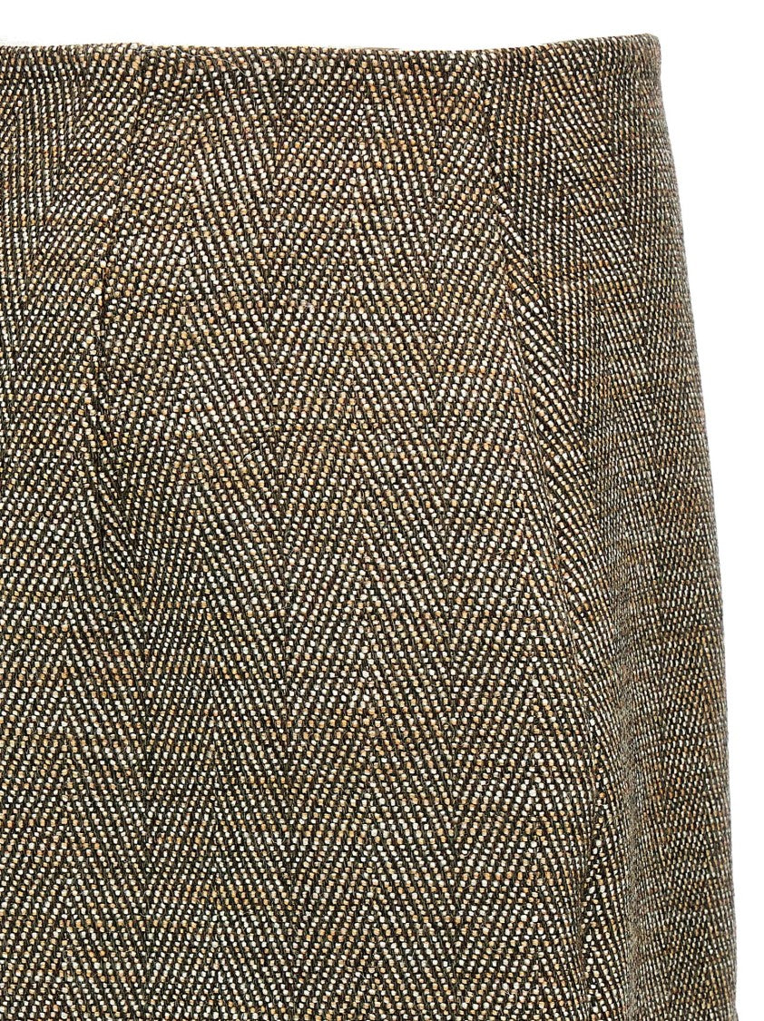 Stella Mccartney Geometric Split Tweed Skirt