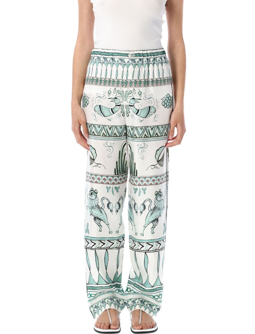 Fabiana Filippi Wide-Leg Pants With Intricate Artistic Print