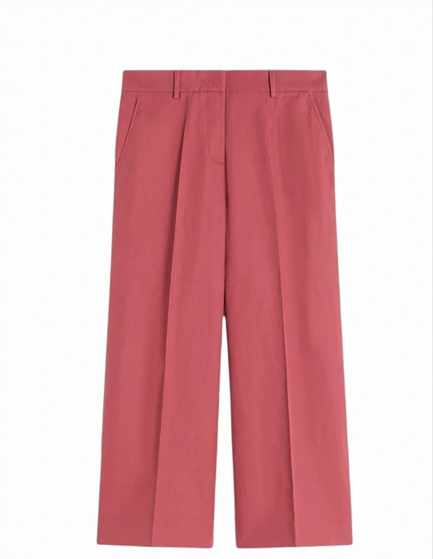 Weekend Cotton Linen Canvas High Waist Trousers
