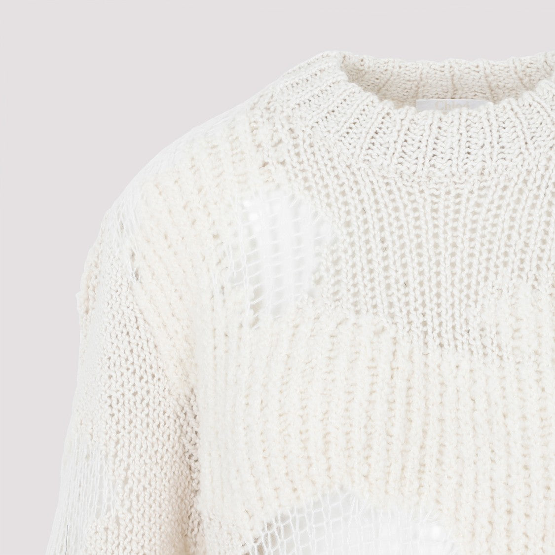 Chloé Milk White Wool-Cashmere-Alpaca Blend Sweater