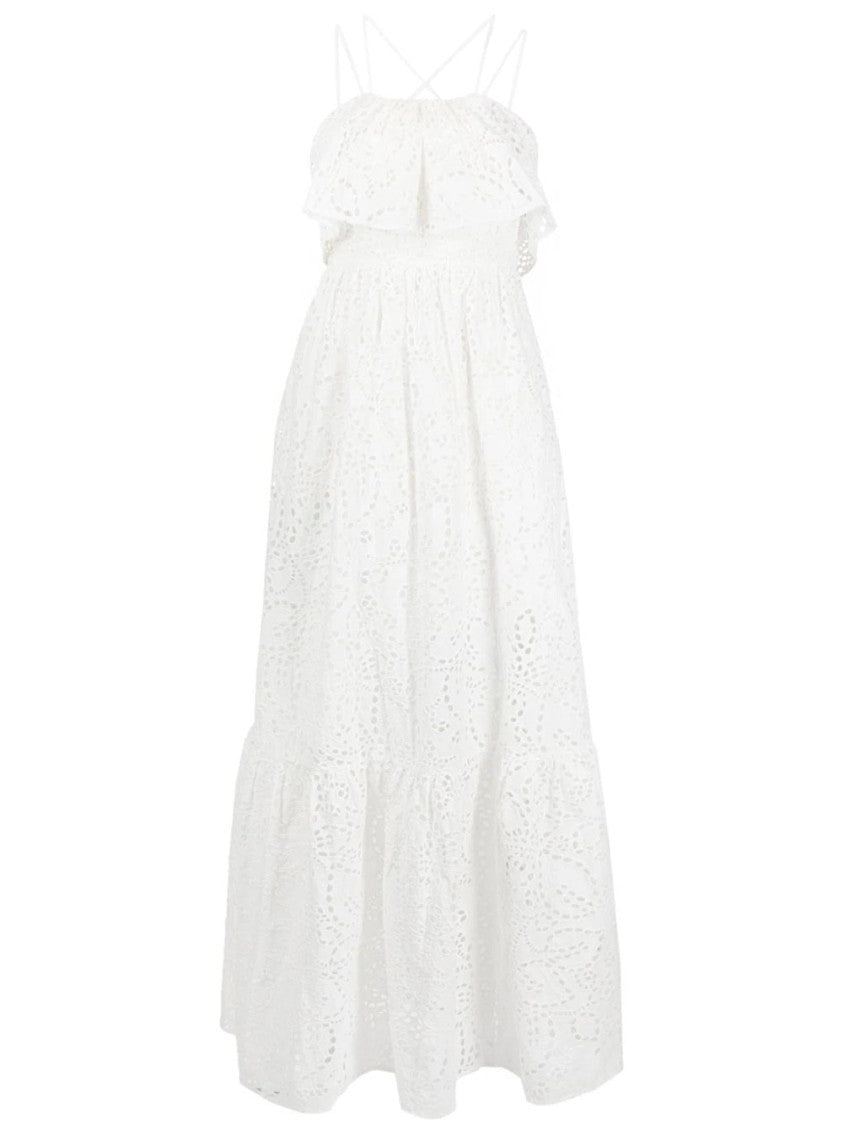 Self-Portrait White Broderie Maxi Dress