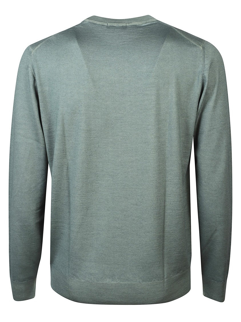 Drumohr Green Virgin Wool Knit Sweater