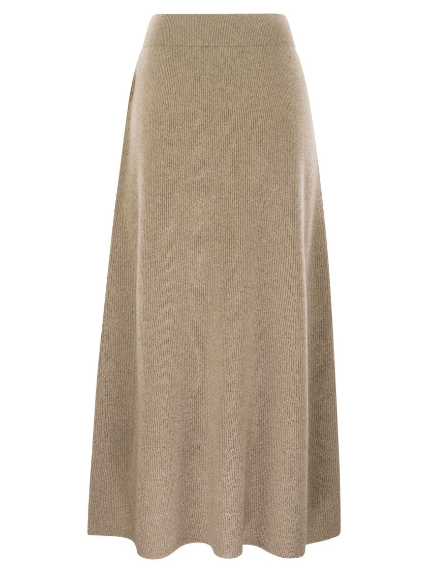 Fabiana Filippi Platinum And Lurex Long Skirt