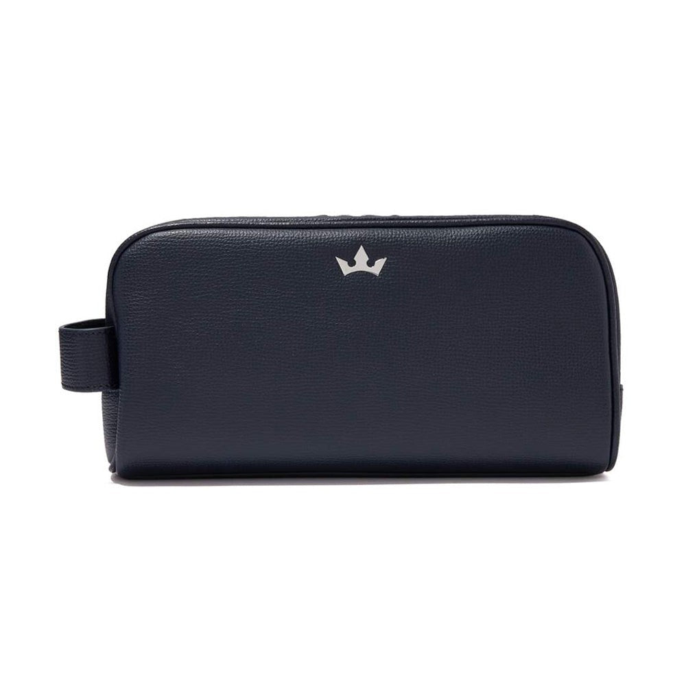 Roderer Award Wash Bag - Italian Leather Navy Blue