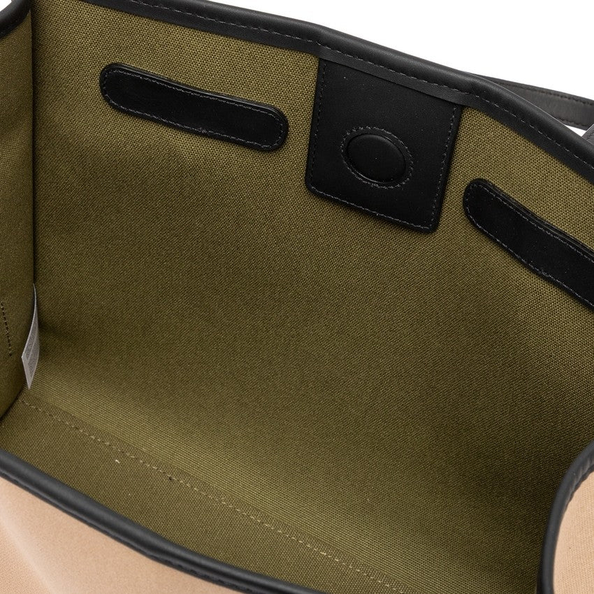 Marcella Structured Canvas Handbag With Contrasting Leather Accents