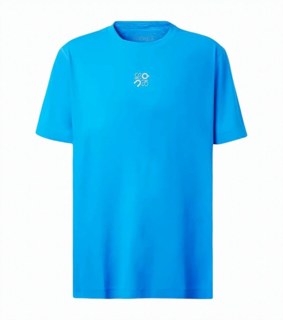 Loewe Blue Polyester T-Shirt With Subtle Logo