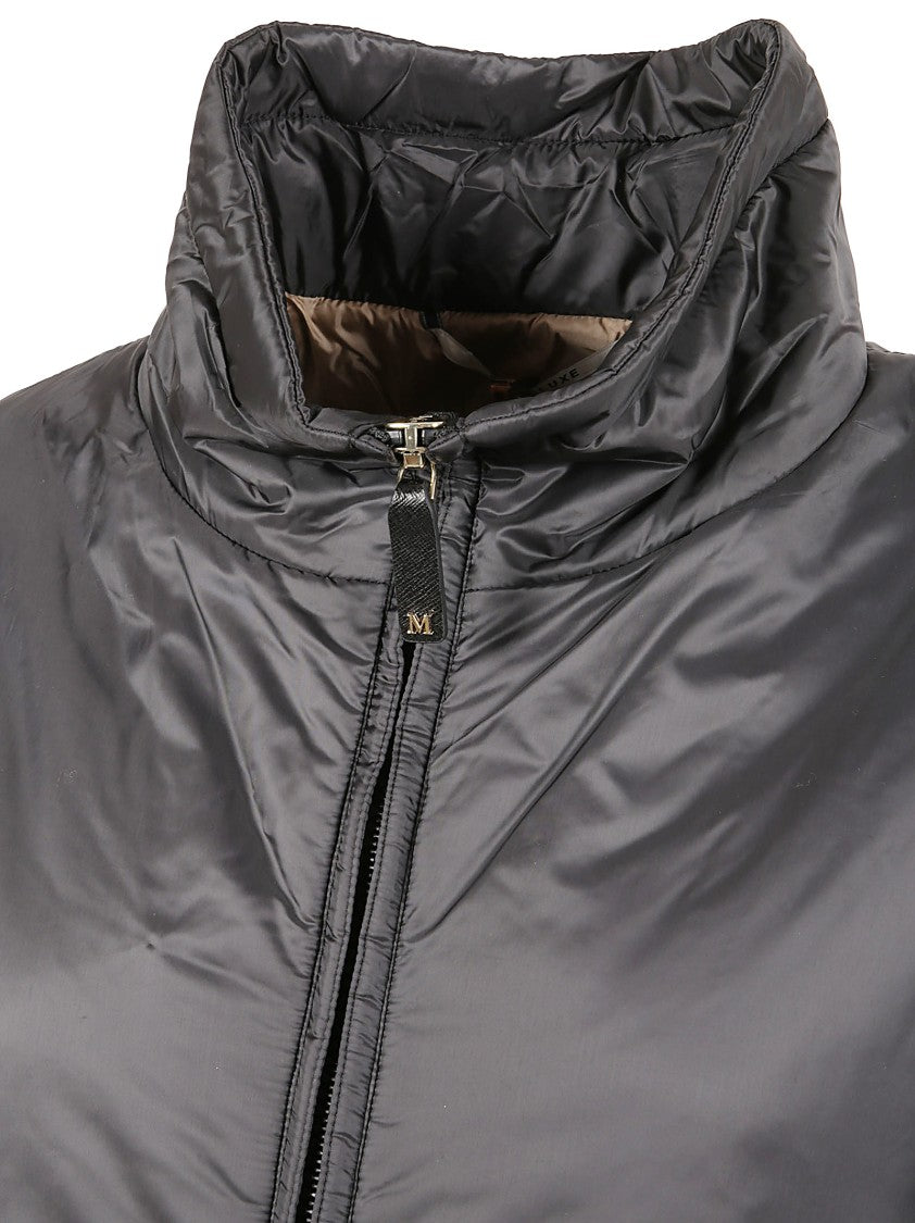 Max Mara Short Black Coat With High Collar