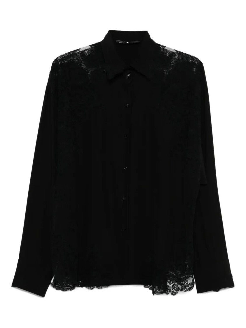 Ermanno Scervino Silk Shirt With Intricate Lace Detailing