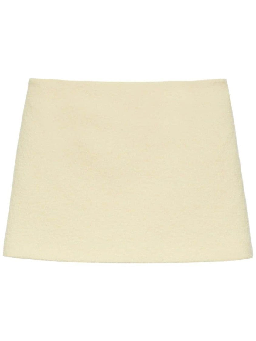 Msgm Off White Wool Skirt
