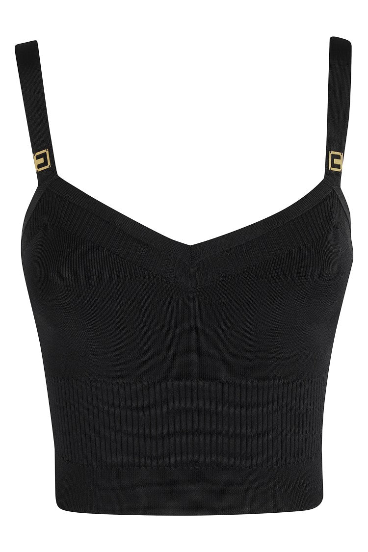Elisabetta Franchi Fitted Black Top