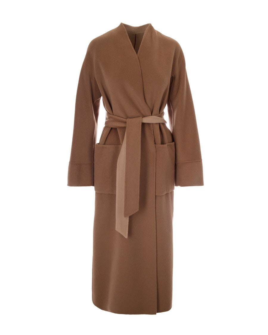 Max Mara Bicolor Camel Nodo Cotton Coat