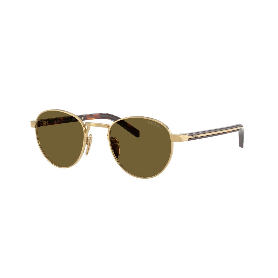 Prada 0Pr B52s Round Frame Gold-Tone Metal Sunglasses