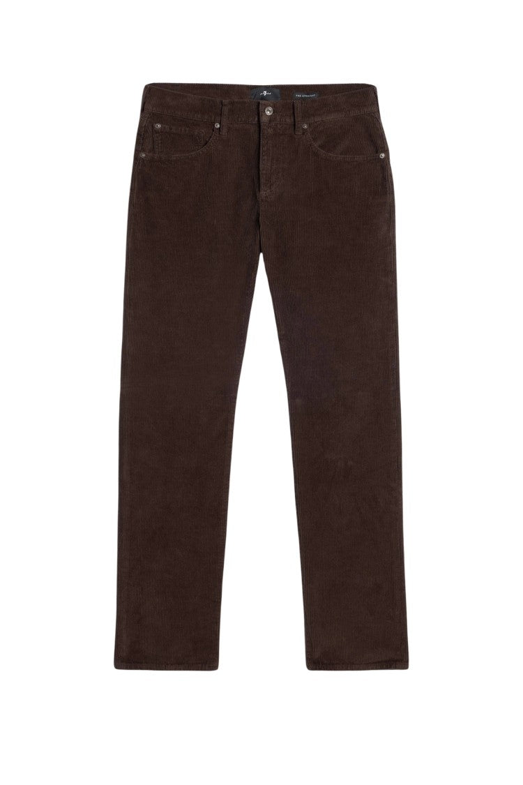 7 For All Mankind Straight-Fit Corduroy Pants In Coffee Brown