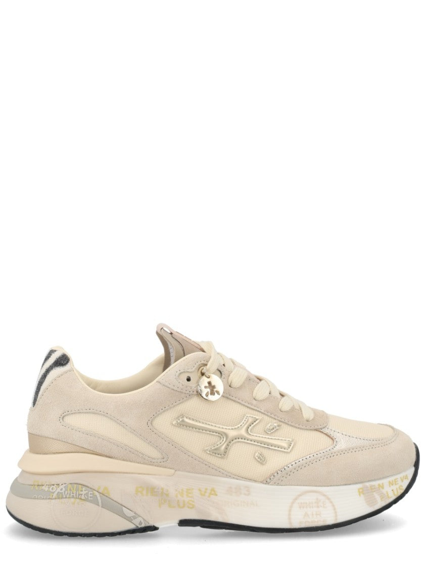 Premiata Beige Moerund Zebra Panel Sneakers