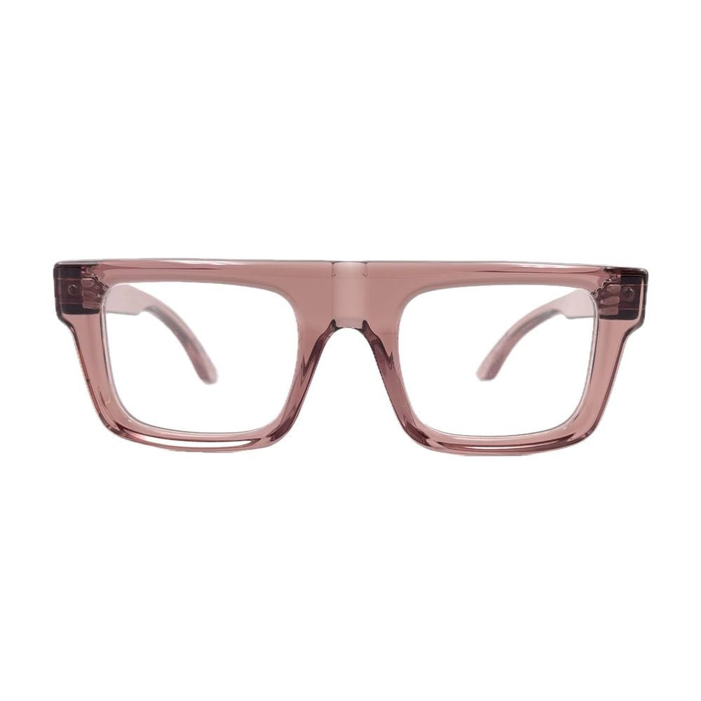 Panetti Eyewear Krystal Sand Transparent Light Brown Rectangular Eyeglasses
