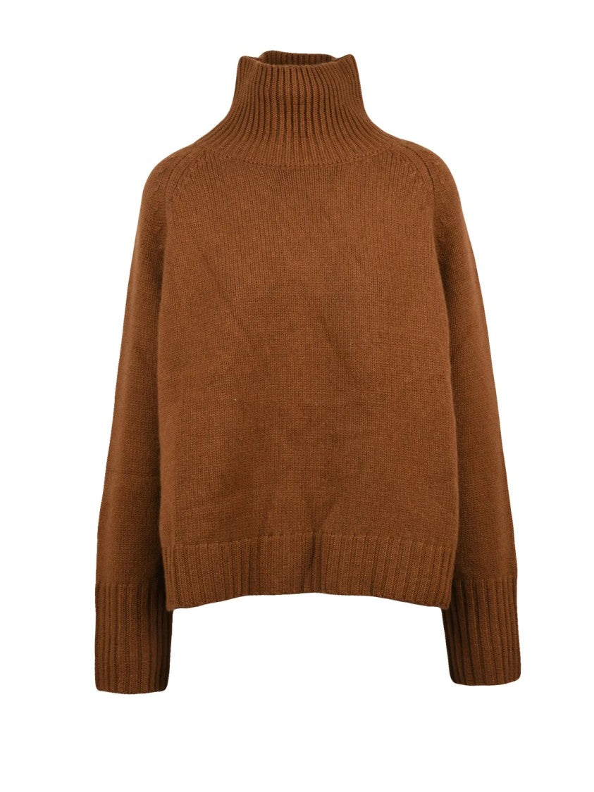 Be You Cashmere High Neck Sweater With Raglan Sleeves And Ribbed Detailing