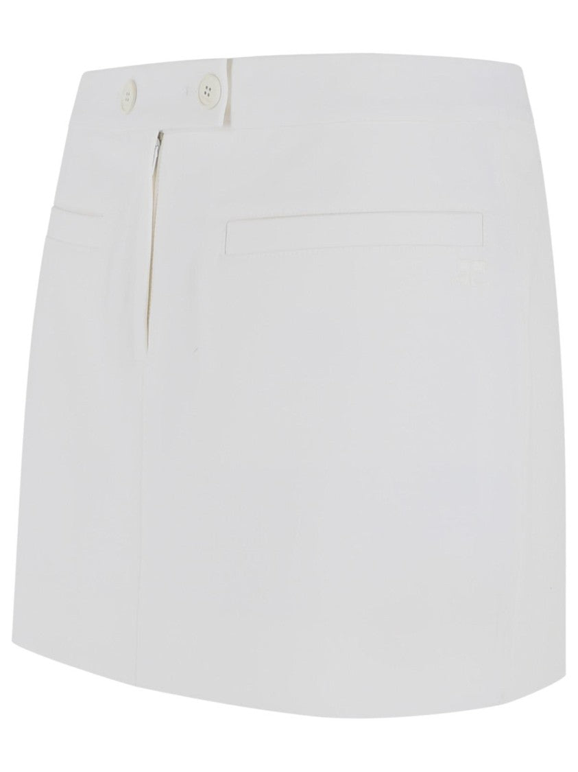 Courrèges White Wool Blend Miniskirt