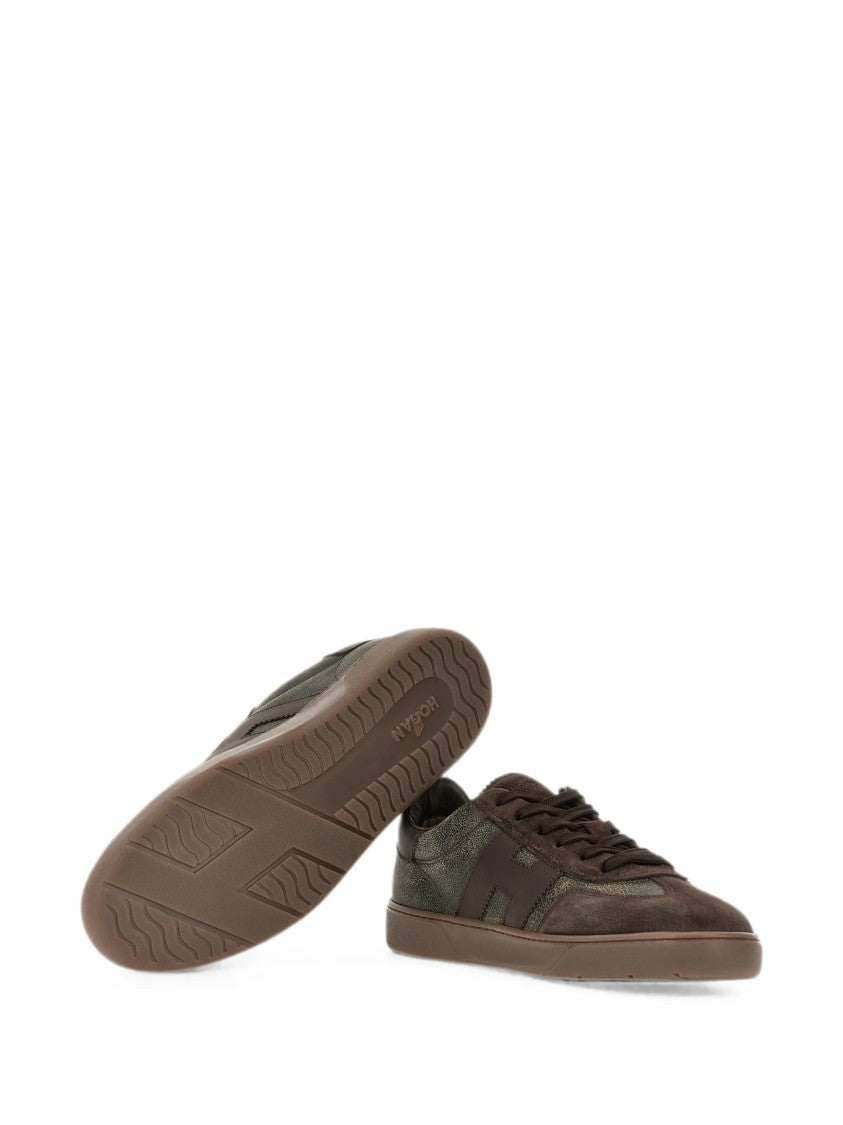 Hogan Low-Top Sneakers With Textured Materials And Tonal Logo