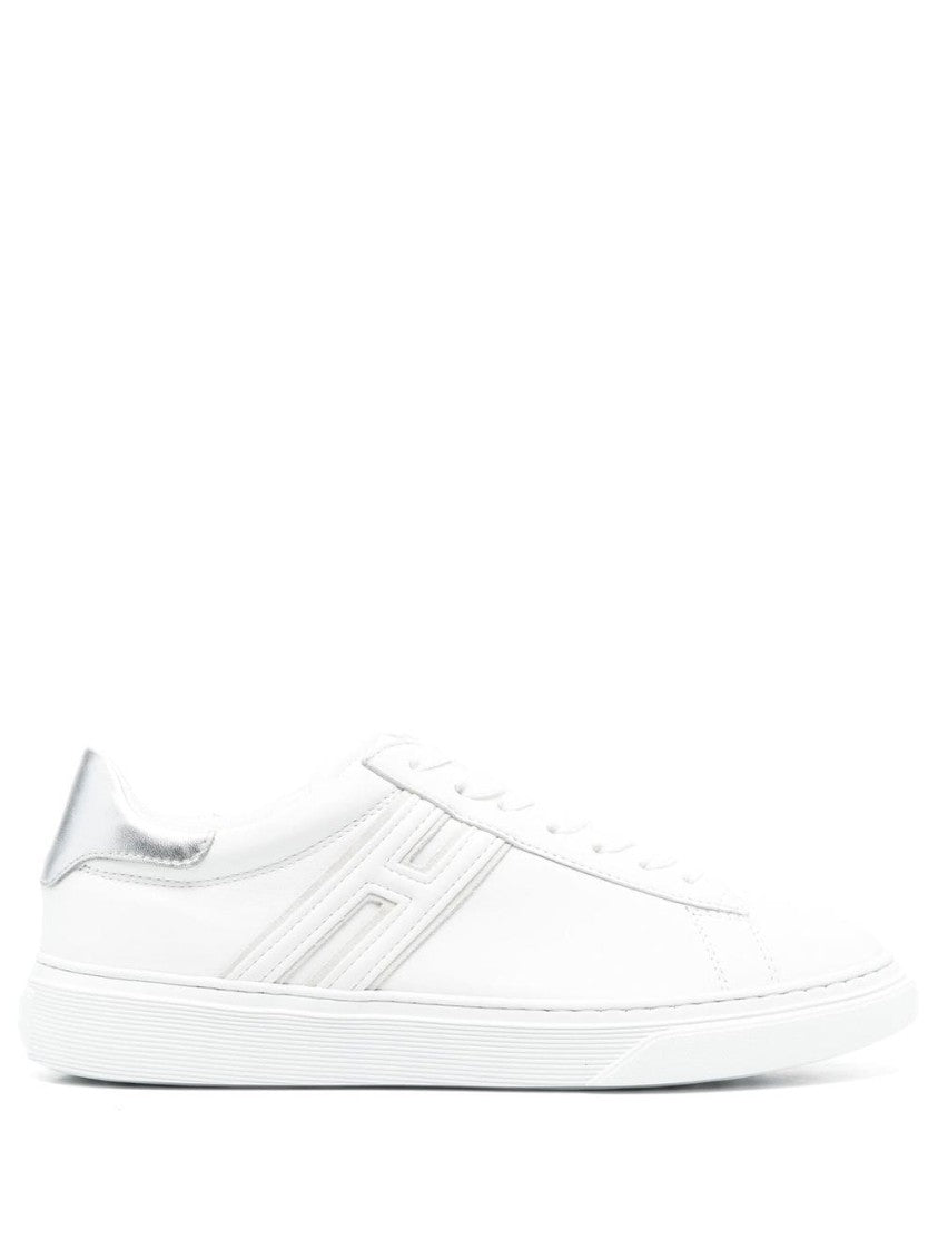 Hogan Leather Low-Top Tonal Metallic Accents Sneakers