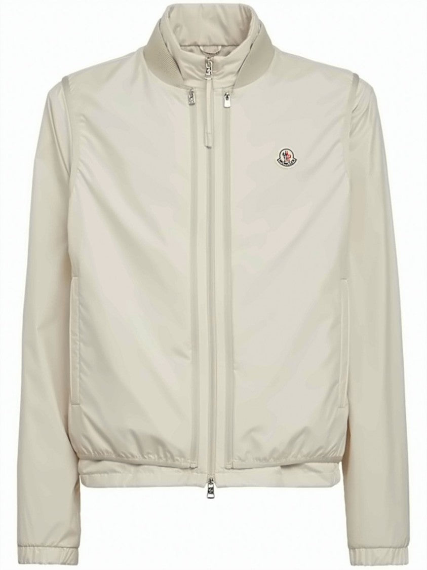 Moncler Minimalist High-Collar Jacket With Dual Zipper Closure