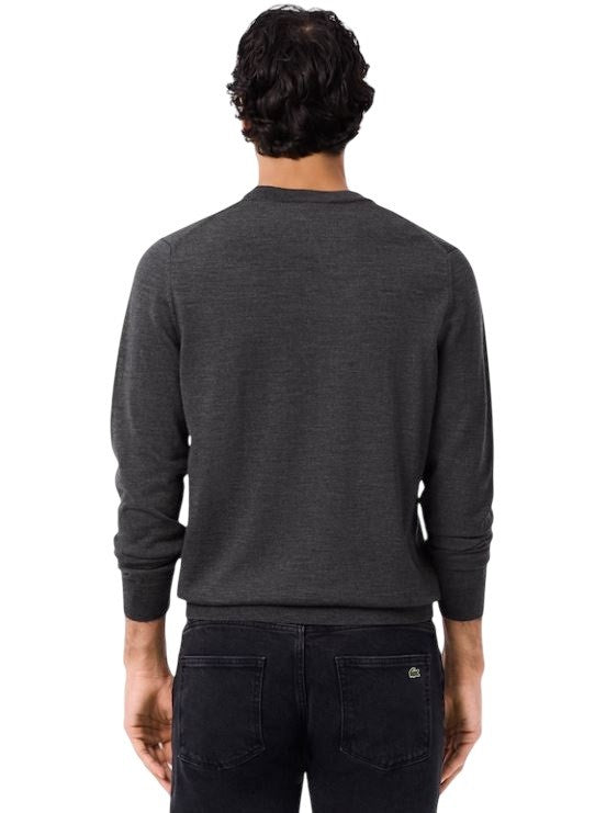 Lacoste Merino Wool Sweater With Ribbed Finishes