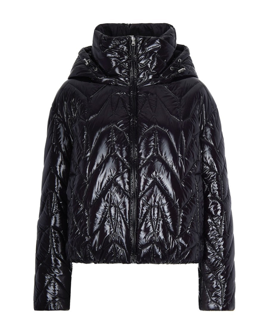Patrizia Pepe Quilted Down Jacket With Hood In Black