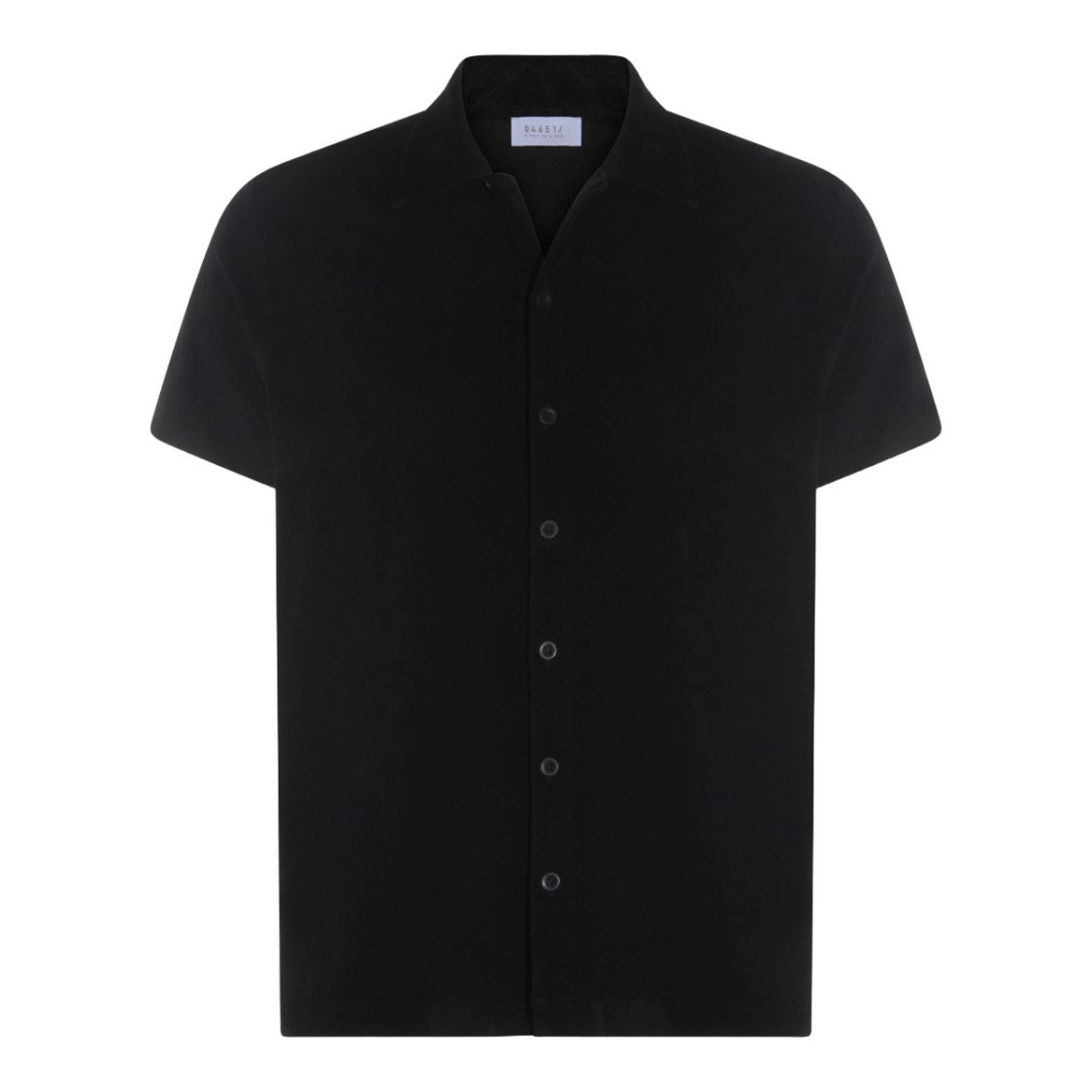 04651/A Trip In A Bag Short-Sleeved Black Shirt With Button-Down Front