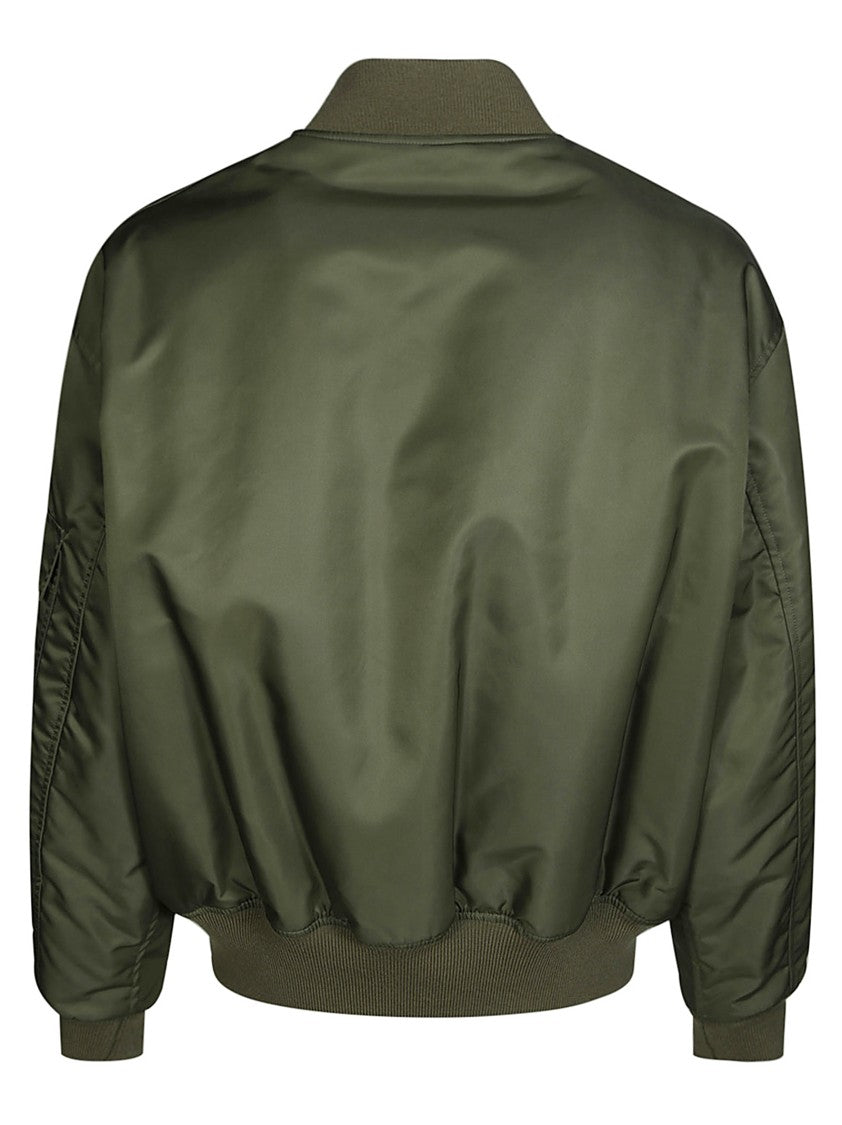 44 Label Group Green Bomber Jacket With Ribbed Detailing