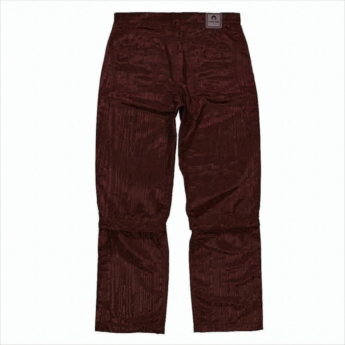 Marine Serre Textured Burgundy Straight-Leg Pants With Seam Detail