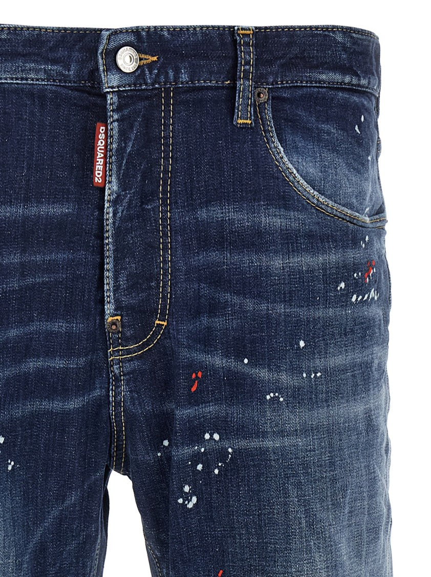 Dsquared2 Used-Effect Cotton Denim Jeans With Five-Pocket Design