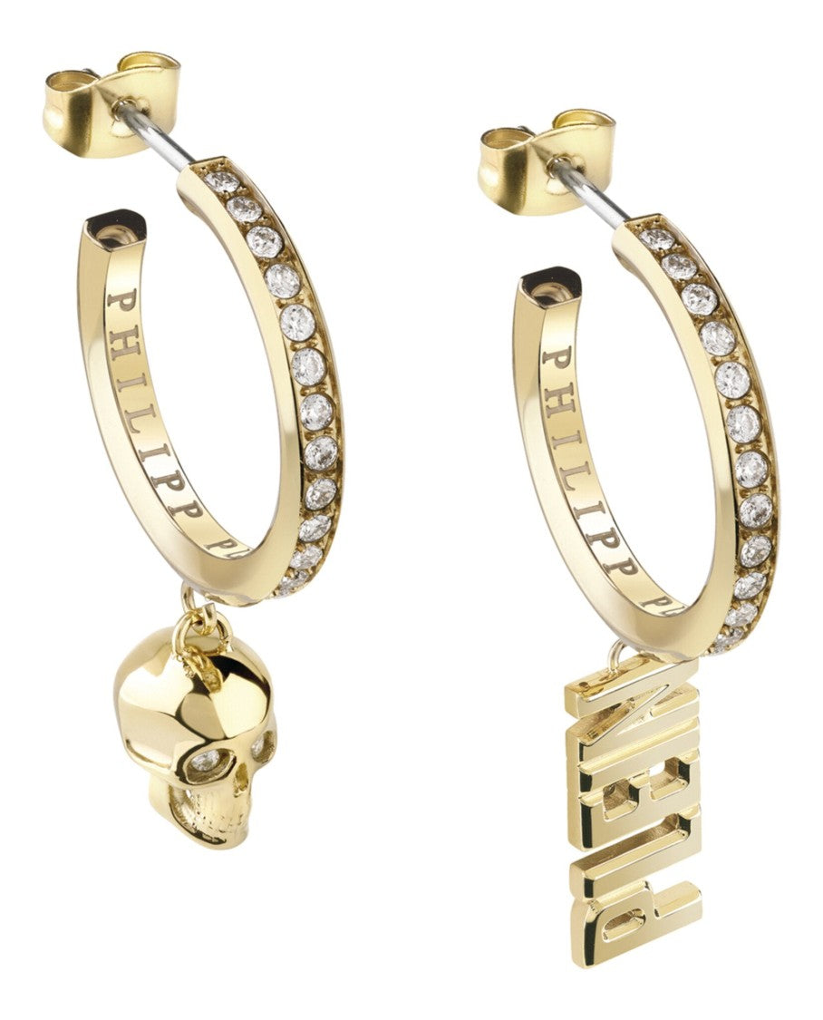Philipp Plein Skull Charm Earrings With Preciosa Crystals