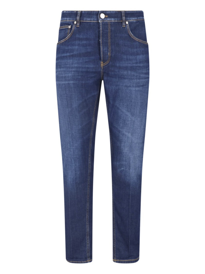 Pt Torino Blue Reggae Cotton Denim Straight-Leg Jeans