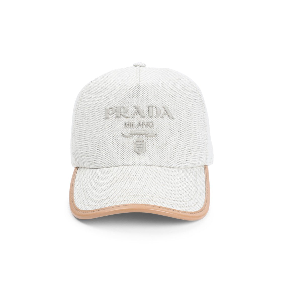 Prada Structured Cap In Cotton-Linen Blend