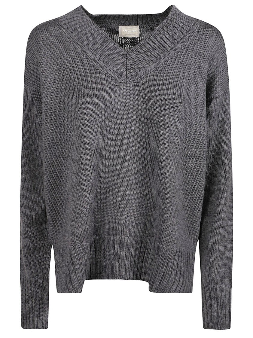 Drumohr Relaxed Fit Deep V-Neck Merino Sweater