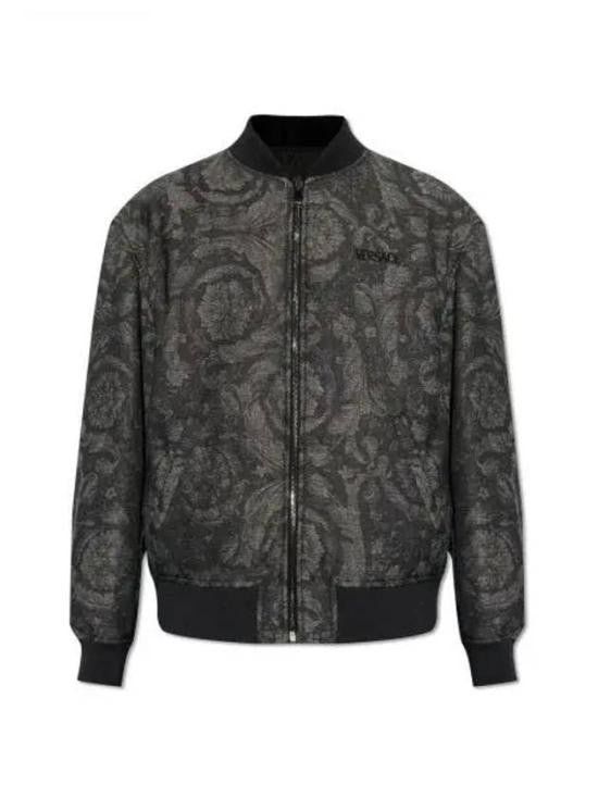 Versace Textured Floral Jacquard Bomber Jacket
