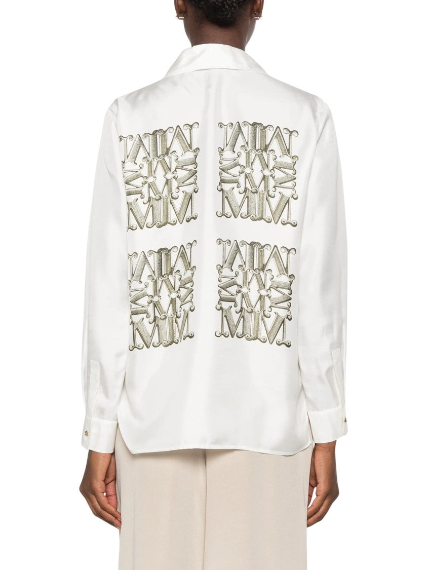 Max Mara Mxmfiltro Metallic Graphic Long-Sleeved Shirt