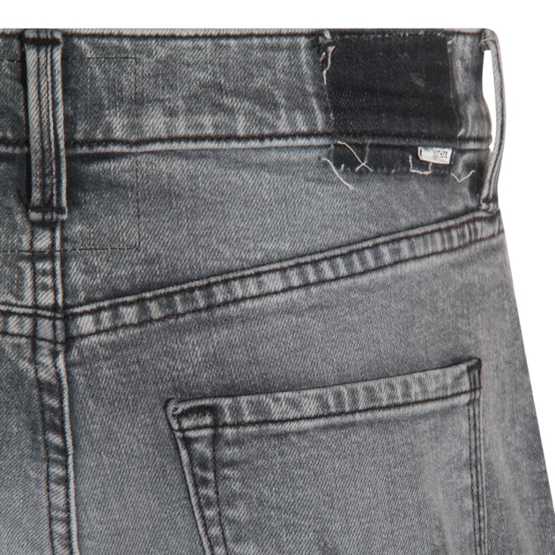 Mother Straight-Leg High-Waist Jeans With Faded Grey Wash