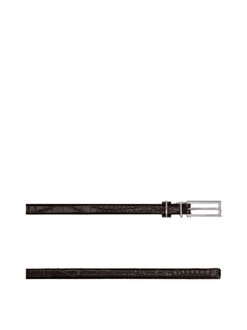 Tom Ford Crocodile-Embossed Calf Leather Belt With Metal Buckle
