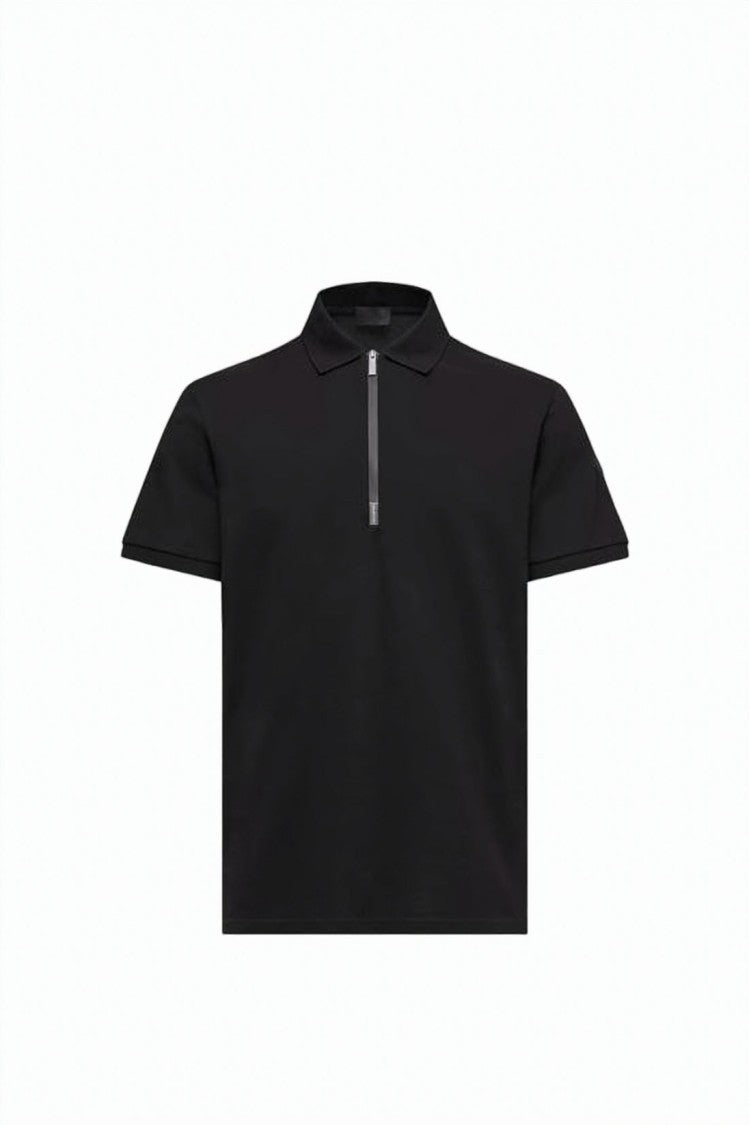 Moncler Black Polo Shirt With Classic Collar