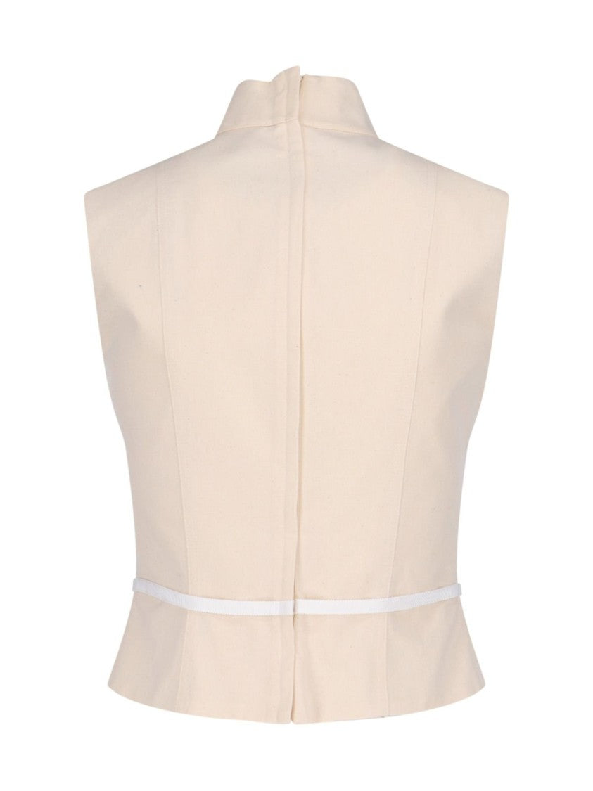Moschino Cotton Gabardine Top – Cream