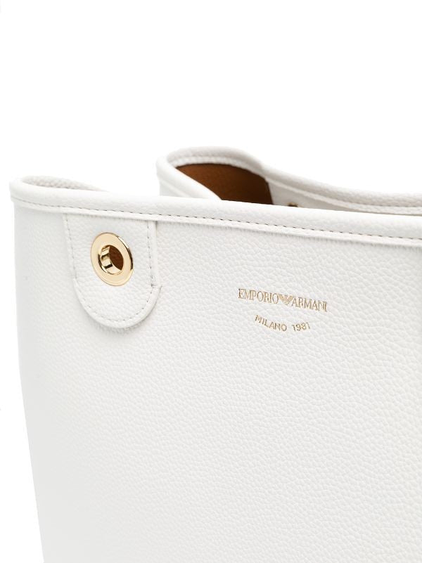 Emporio Armani Textured White Shoulder Bag