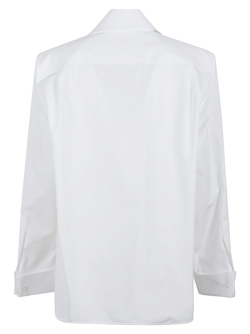Saint Laurent Button-Down Shirt With Lavallière Collar And Structured Shoulders