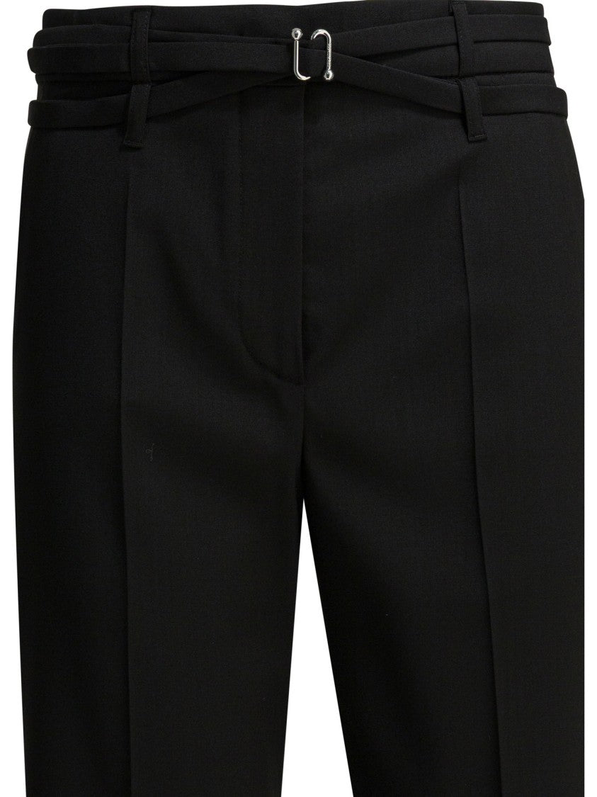 Max Mara Tailored Wide Trousers With Double-Belt Detail