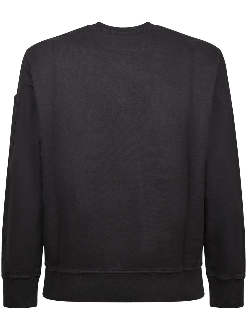 C.P. Company Diagonal Fleece Crewneck Sweatshirt With Lens Detail
