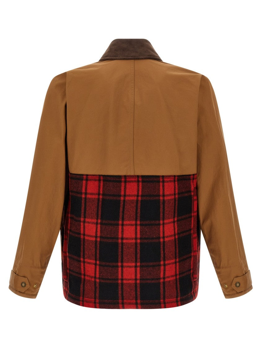 Junya Watanabe Cotton Canvas Jacket With Wool Back Insert And Corduroy Collar