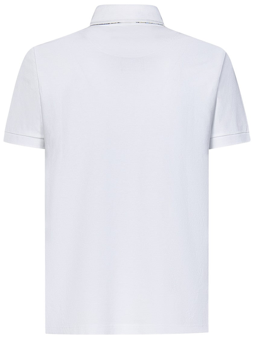 Etro Textured Piqué White Polo Shirt