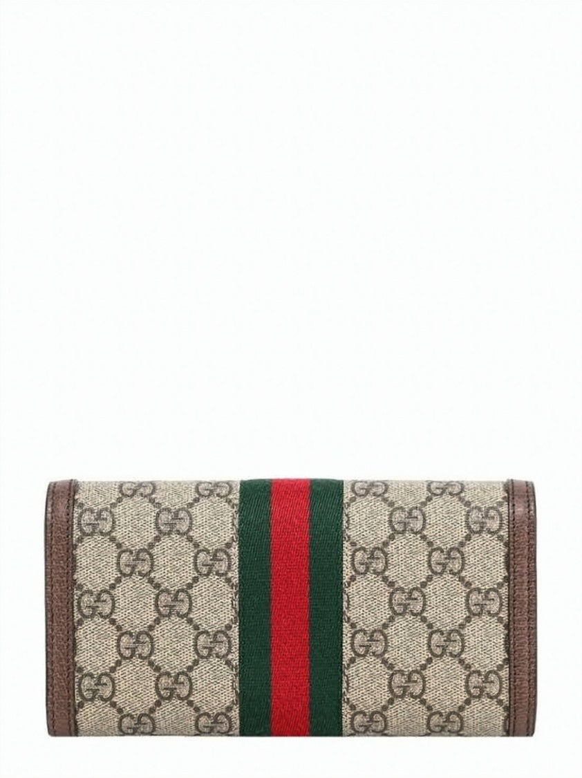 Gucci Gg Supreme Leather-Trimmed Long Wallet