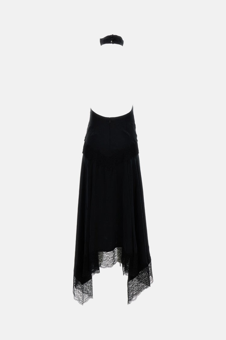 The Andamane Black Satin Tish Lingerie Maxi Dress