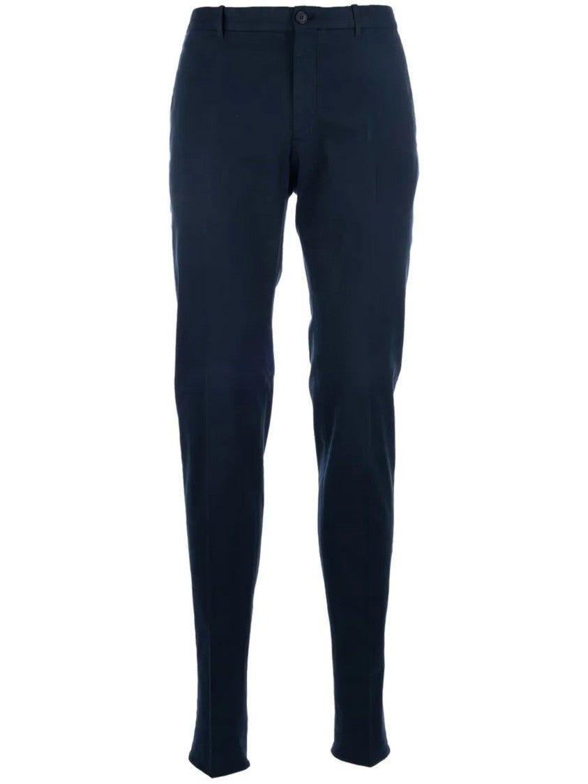 Incotex Navy Slim Fit Tailored Cotton Pants