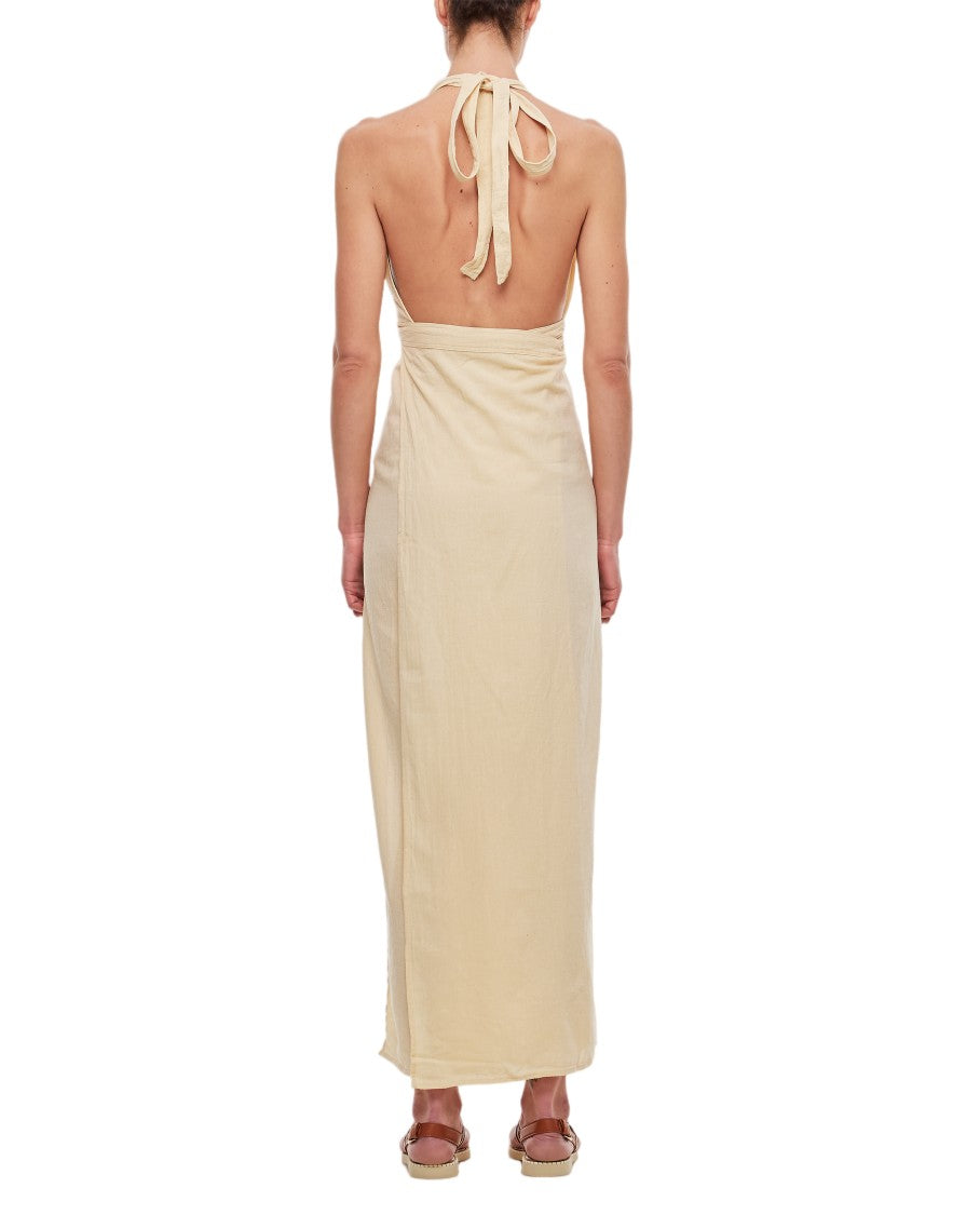 beige cotton maxi dress Ilyndra Dress - Beige Multi